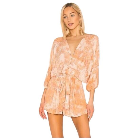 Young Fabulous Broke Kyra Romper Honey Micro Wash Rust Orange size small - Picture 1 of 9